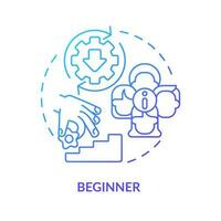 Beginner blue gradient concept icon. Start way to equity in workplace. DEI program maturity stage abstract idea thin line illustration. Isolated outline drawing vector