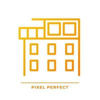 Penthouse pixel perfect gradient linear vector icon. Luxury real estate. Rooftop apartment. Expensive property. Thin line color symbol. Modern style pictogram. Vector isolated outline drawing
