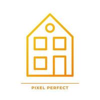 Two story house pixel perfect gradient linear vector icon. Detached building for one family. Purchase home. Real estate. Thin line color symbol. Modern style pictogram. Vector isolated outline drawing