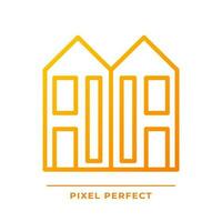 Duplex pixel perfect gradient linear vector icon. Two dwelling units. Attached houses. Real estate. Multifalmily home. Thin line color symbol. Modern style pictogram. Vector isolated outline drawing