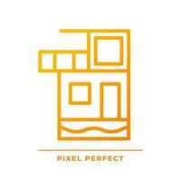 Villa pixel perfect gradient linear vector icon. Luxury real estate. Sea vacation house. Buy expensive realty. Thin line color symbol. Modern style pictogram. Vector isolated outline drawing