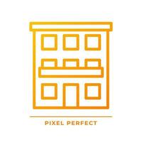 Condominium pixel perfect gradient linear vector icon. Community ownership. Apartments complex. Urban building. Thin line color symbol. Modern style pictogram. Vector isolated outline drawing