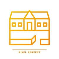 Ranch house pixel perfect gradient linear vector icon. Single story building. Architecture style. Real estate. Thin line color symbol. Modern style pictogram. Vector isolated outline drawing
