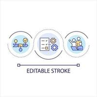 Strategy of corporate development loop concept icon. Business plan structure. Company goals abstract idea thin line illustration. Isolated outline drawing. Editable stroke vector