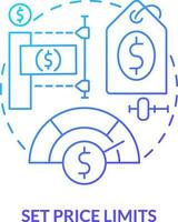 Set price limit blue gradient concept icon. Adjust buy and sell process. Online investing rule abstract idea thin line illustration. Isolated outline drawing vector