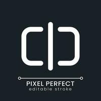 Split pixel perfect white linear ui icon for dark theme. Divide footage into parts. Editing application function. Vector line pictogram. Isolated user interface symbol for night mode. Editable stroke