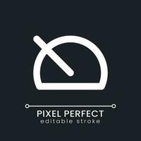 Slow down pixel perfect white linear ui icon for dark theme. Change footage speed. Video editing online. Vector line pictogram. Isolated user interface symbol for night mode. Editable stroke