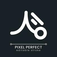 Animation pixel perfect white linear ui icon for dark theme. Create animated video. Mobile application tool. Vector line pictogram. Isolated user interface symbol for night mode. Editable stroke