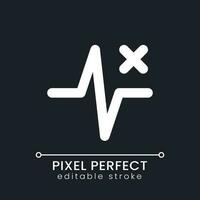 Removed pulse animation pixel perfect white linear ui icon for dark theme. Delete heartbeat effect from footage. Vector line pictogram. Isolated user interface symbol for night mode. Editable stroke