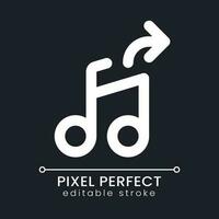 Extract audio pixel perfect white linear ui icon for dark theme. Editing software tool. Isolating sound. Vector line pictogram. Isolated user interface symbol for night mode. Editable stroke