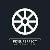 Hue color pixel perfect white linear ui icon for dark theme. Palette wheel. Video correcting tool. Vector line pictogram. Isolated user interface symbol for night mode. Editable stroke