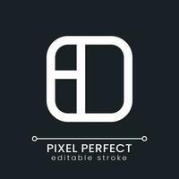 Collage pixel perfect white linear ui icon for dark theme. Video and photo montage. Content editing software. Vector line pictogram. Isolated user interface symbol for night mode. Editable stroke