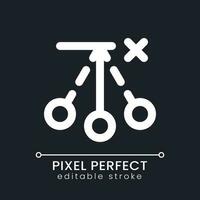 Remove pendulum effect pixel perfect white linear ui icon for dark theme. Delete oscillation layer. Vector line pictogram. Isolated user interface symbol for night mode. Editable stroke