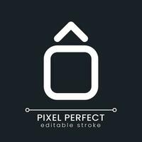 Jump animation pixel perfect white linear ui icon for dark theme. Dynamic video effect. Vertical movement. Vector line pictogram. Isolated user interface symbol for night mode. Editable stroke