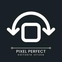 Wobble animation pixel perfect white linear ui icon for dark theme. Video effects editor. Camera shake. Vector line pictogram. Isolated user interface symbol for night mode. Editable stroke