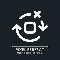 Remove spinning effect pixel perfect white linear ui icon for dark theme. Delete circular motion. Footage editing. Vector line pictogram. Isolated user interface symbol for night mode. Editable stroke