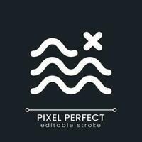 Remove float effect pixel perfect white linear ui icon for dark theme. Delete levitating transition. Vector line pictogram. Isolated user interface symbol for night mode. Editable stroke