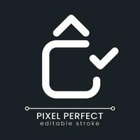 Jump animation applying pixel perfect white linear ui icon for dark theme. Add video effect. Footage changes. Vector line pictogram. Isolated user interface symbol for night mode. Editable stroke