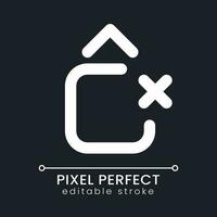 Remove jump animation effect pixel perfect white linear ui icon for dark theme. Delete vertical movement. Vector line pictogram. Isolated user interface symbol for night mode. Editable stroke