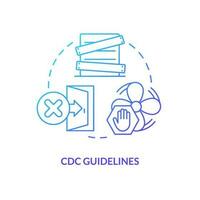 CDC guidelines blue gradient concept icon. Follow recommendations. Survive during nuclear attack abstract idea thin line illustration. Isolated outline drawing vector