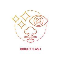 Bright flash red gradient concept icon. Cause of temporary blindness. Nuclear explosion danger abstract idea thin line illustration. Isolated outline drawing vector