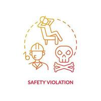 Safety violation red gradient concept icon. Negligence in workplace. Nuclear accident cause abstract idea thin line illustration. Isolated outline drawing vector