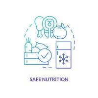 Safe nutrition blue gradient concept icon. Choose right products. Action at home during nuclear accident abstract idea thin line illustration. Isolated outline drawing vector