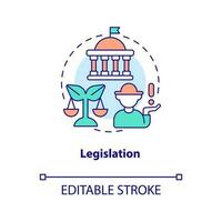 Farming legislation concept icon. Agriculture laws regulation. Crop, livestock rules abstract idea thin line illustration. Isolated outline drawing. Editable stroke vector