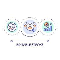 Expand networking capabilities loop concept icon. Social connectedness. Building contacts benefit abstract idea thin line illustration. Isolated outline drawing. Editable stroke vector