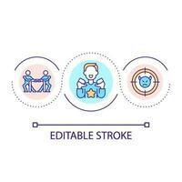 Competitiveness loop concept icon. Focus on enemy. Argument and opposition. Competitive relationship abstract idea thin line illustration. Isolated outline drawing. Editable stroke vector