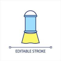 Covered window yellow and blue RGB color icon. Darkening room. Reduce daylighting indoor. Soak up sun. Isolated vector illustration. Simple filled line drawing. Editable stroke