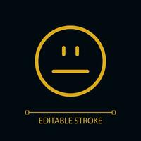 Neutral emoji pixel perfect color linear ui icon for dark theme. Customer feedback. Outline isolated user interface pictogram. GUI, UX design for night mode. Editable stroke vector