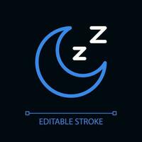 Sleep pixel perfect color linear ui icon for dark theme. Sleeping mode. Muted sound. Bedtime. Outline isolated user interface pictogram. GUI, UX design for night mode. Editable stroke vector