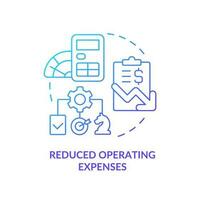 Reduced operating expenses blue gradient concept icon. Optimize processing. Improve performance abstract idea thin line illustration. Isolated outline drawing vector