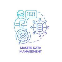 Master database management blue gradient concept icon. Information technology. System analyst. Data expert abstract idea thin line illustration. Isolated outline drawing vector