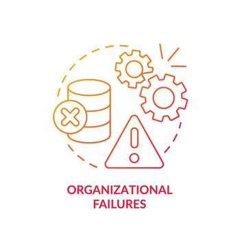 Organizational failures concept red gradient icon. Ineffective data governance. Unproductive system abstract idea thin line illustration. Isolated outline drawing vector