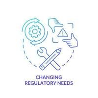 Changing regulatory needs blue gradient concept icon. Business challenges. Develop data management system abstract idea thin line illustration. Isolated outline drawing vector