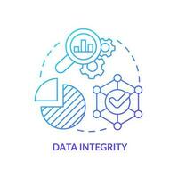 Data integrity blue gradient concept icon. Consistency of information. Analytics skills. Optimizations abstract idea thin line illustration. Isolated outline drawing vector