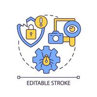 Antivirus scanner concept icon. Removal tools. Find malwares. Computer cleaner. Device security abstract idea thin line illustration. Isolated outline drawing. Editable stroke vector