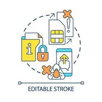 Prevent digital virus concept icon. Avoid hacked data. Personal cybersecurity. Reliable protection abstract idea thin line illustration. Isolated outline drawing. Editable stroke vector