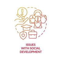 Issues with social development red gradient concept icon. Fair economy. Making growth inclusive challenge abstract idea thin line illustration. Isolated outline drawing vector