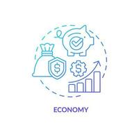 Economy blue gradient concept icon. Social development. Financial equality. Element of inclusive growth index abstract idea thin line illustration. Isolated outline drawing vector