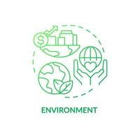 Environment green gradient concept icon. Sustainable strategy. Element of inclusive development index abstract idea thin line illustration. Isolated outline drawing vector