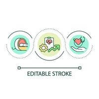 Maintaining good health loop concept icon. Annual physical examination abstract idea thin line illustration. Assess future health risks. Isolated outline drawing. Editable stroke vector