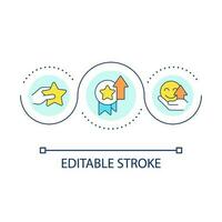 Improve service quality loop concept icon. Customer satisfaction. Business growth and productivity abstract idea thin line illustration. Isolated outline drawing. Editable stroke vector