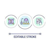 Human resource management loop concept icon. Scalable workforce abstract idea thin line illustration. Expanding company. Temporary employees. Isolated outline drawing. Editable stroke vector