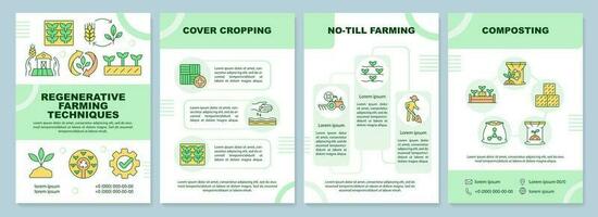 regenerador agricultura tecnicas folleto modelo. folleto diseño con lineal iconos editable 4 4 vector diseños para presentación, anual informes