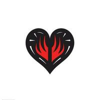 Passionate Flames A Captivating Image of a Burning Heart vector