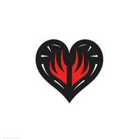 Passionate Flames A Captivating Image of a Burning Heart vector