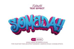 Someday text effect 3d style. Editable text effect. vector